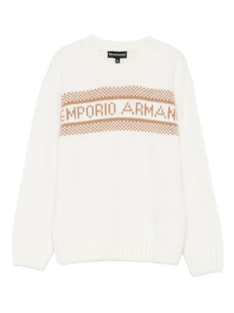 Emporio Armani Kids logo-detail wool-blend sweater