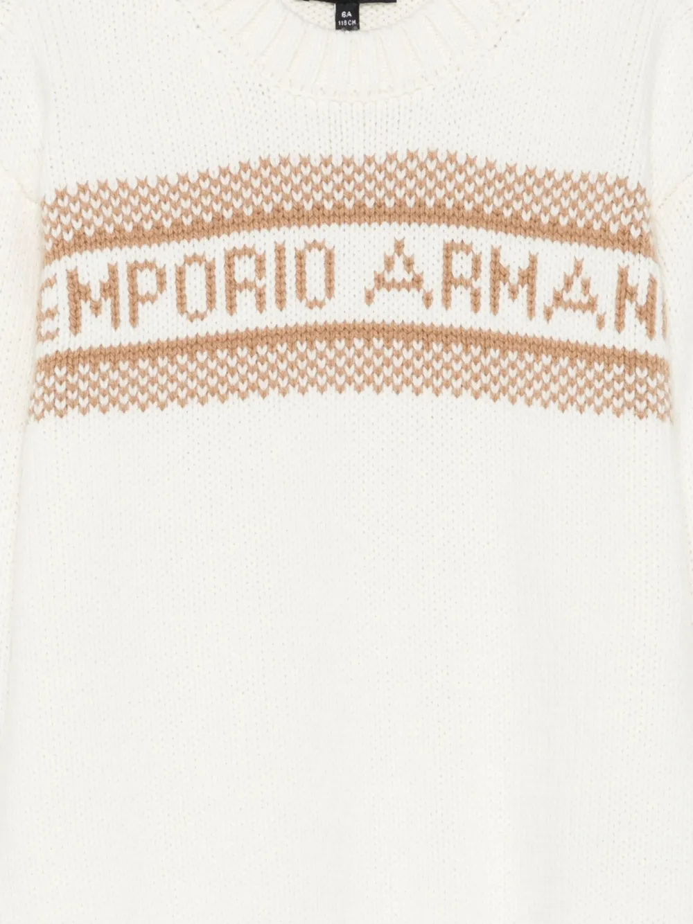 Emporio Armani Kids logo-detail wool-blend sweater Wit