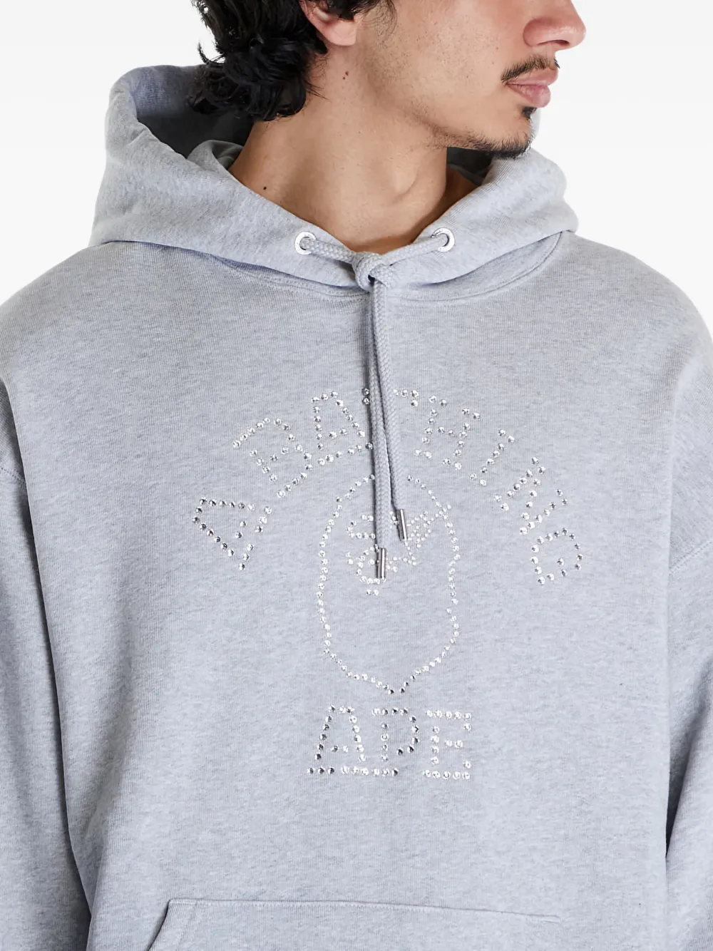 A BATHING APE Hoodie met stras Grijs