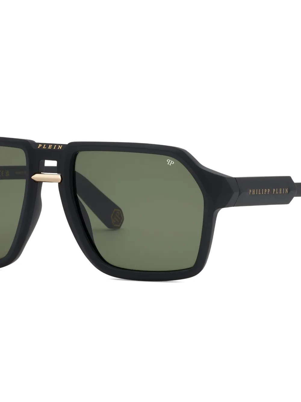 Philipp Plein Eyewear Zonnebril met geometrisch montuur Zwart