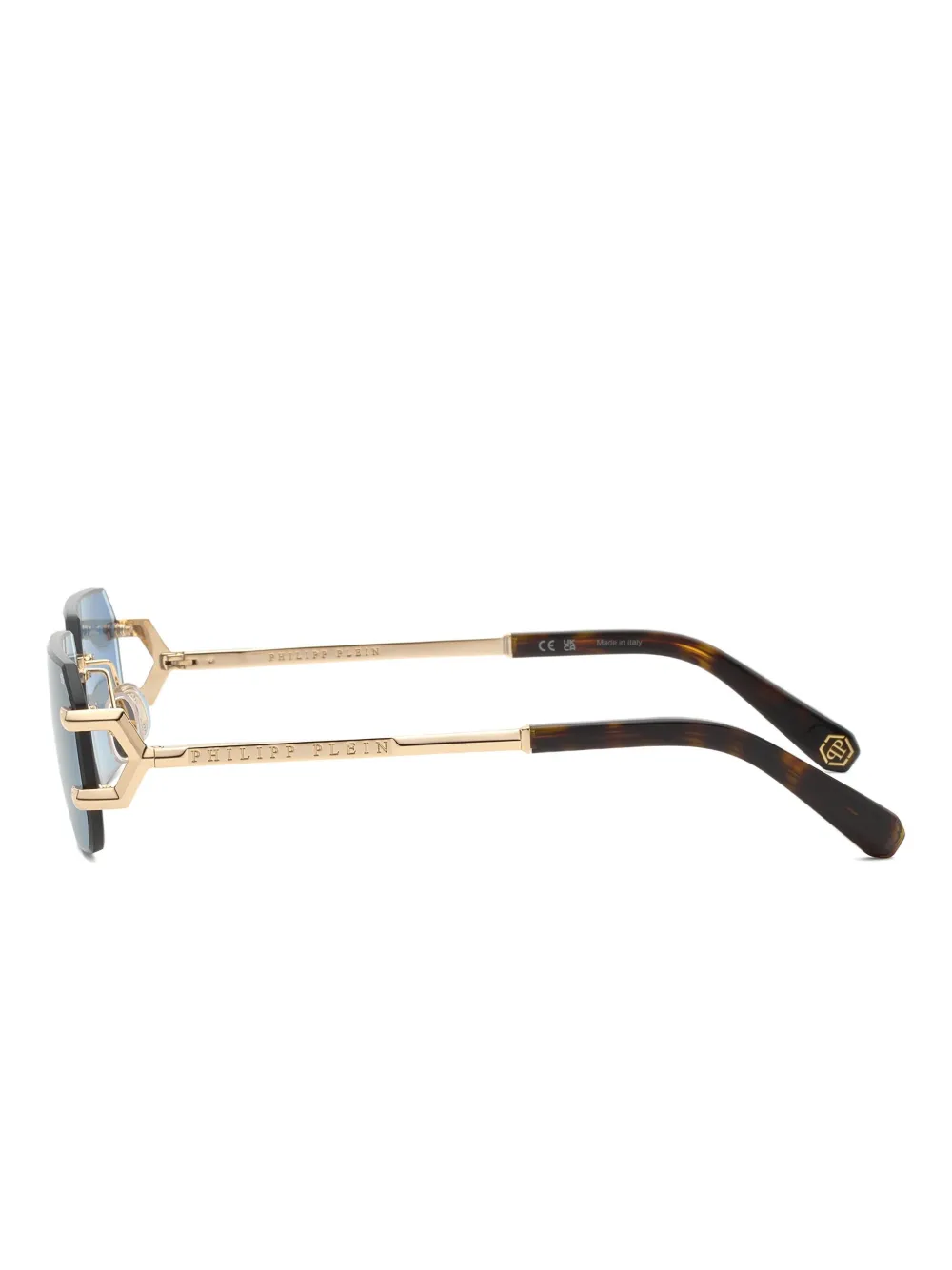  Philipp Plein Eyewear Rectangular-frame Sunglasses - Gold 