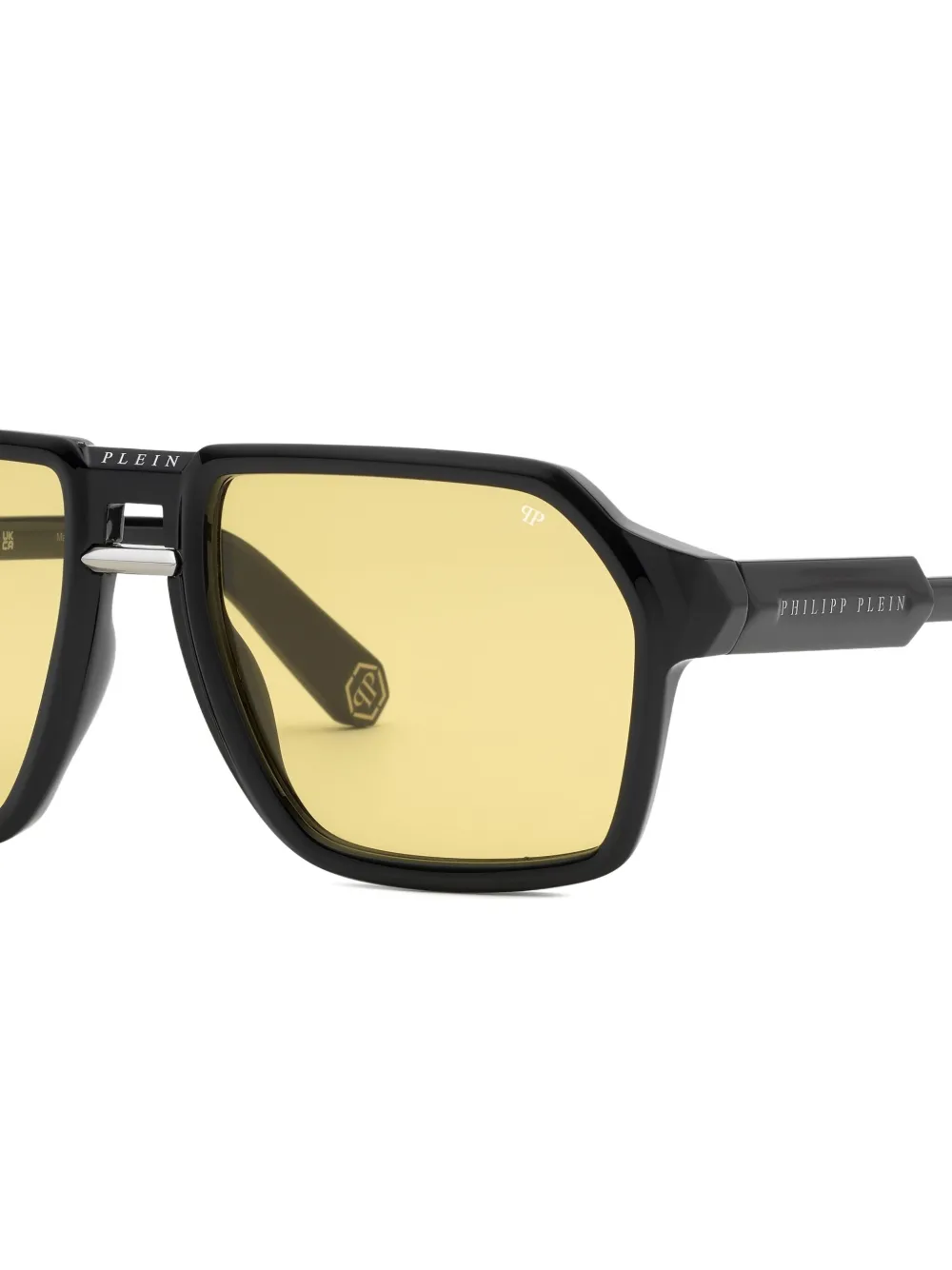 Philipp Plein Eyewear Zonnebril met geometrisch montuur Zwart