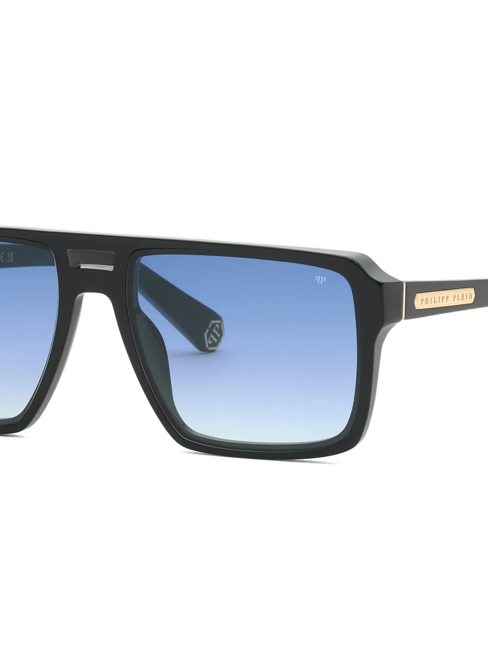 Philipp Plein Eyewear Zonnebril met vierkant montuur Zwart