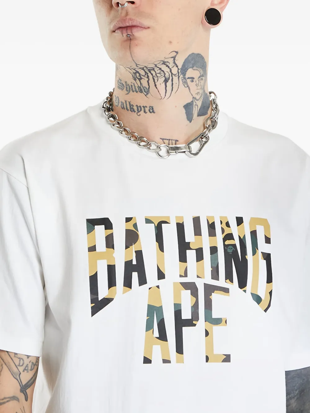 A BATHING APE 1st Camo NYC T-shirt met logo Wit