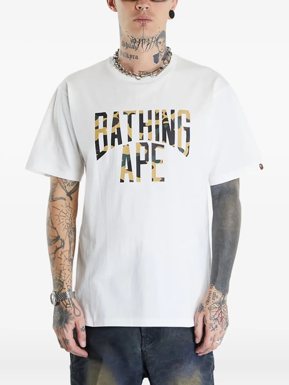 A BATHING APE 1st Camo NYC logo T-shirt Wit