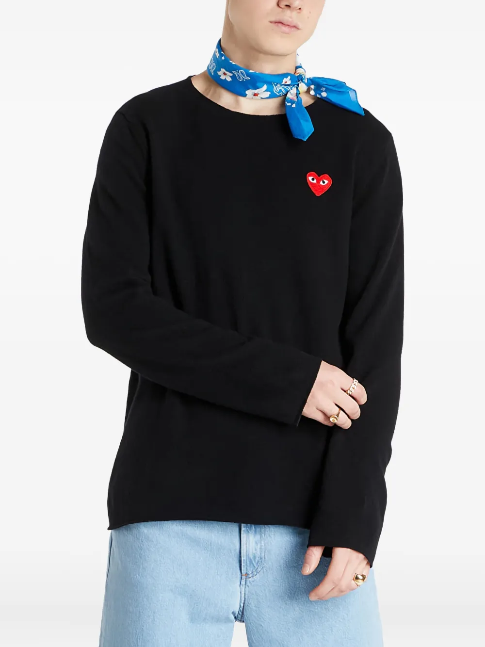 Comme Des Garçons Play Trui met hartpatch Zwart