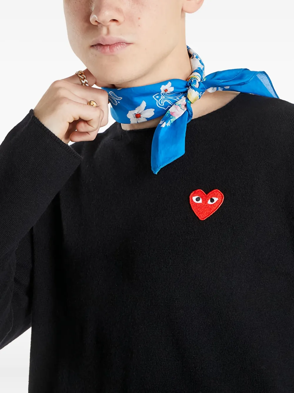 Comme Des Garçons Play Trui met hartpatch Zwart
