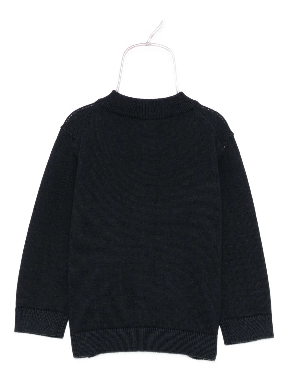 Emporio Armani Kids logo-plaque zip-up cardigan Blauw