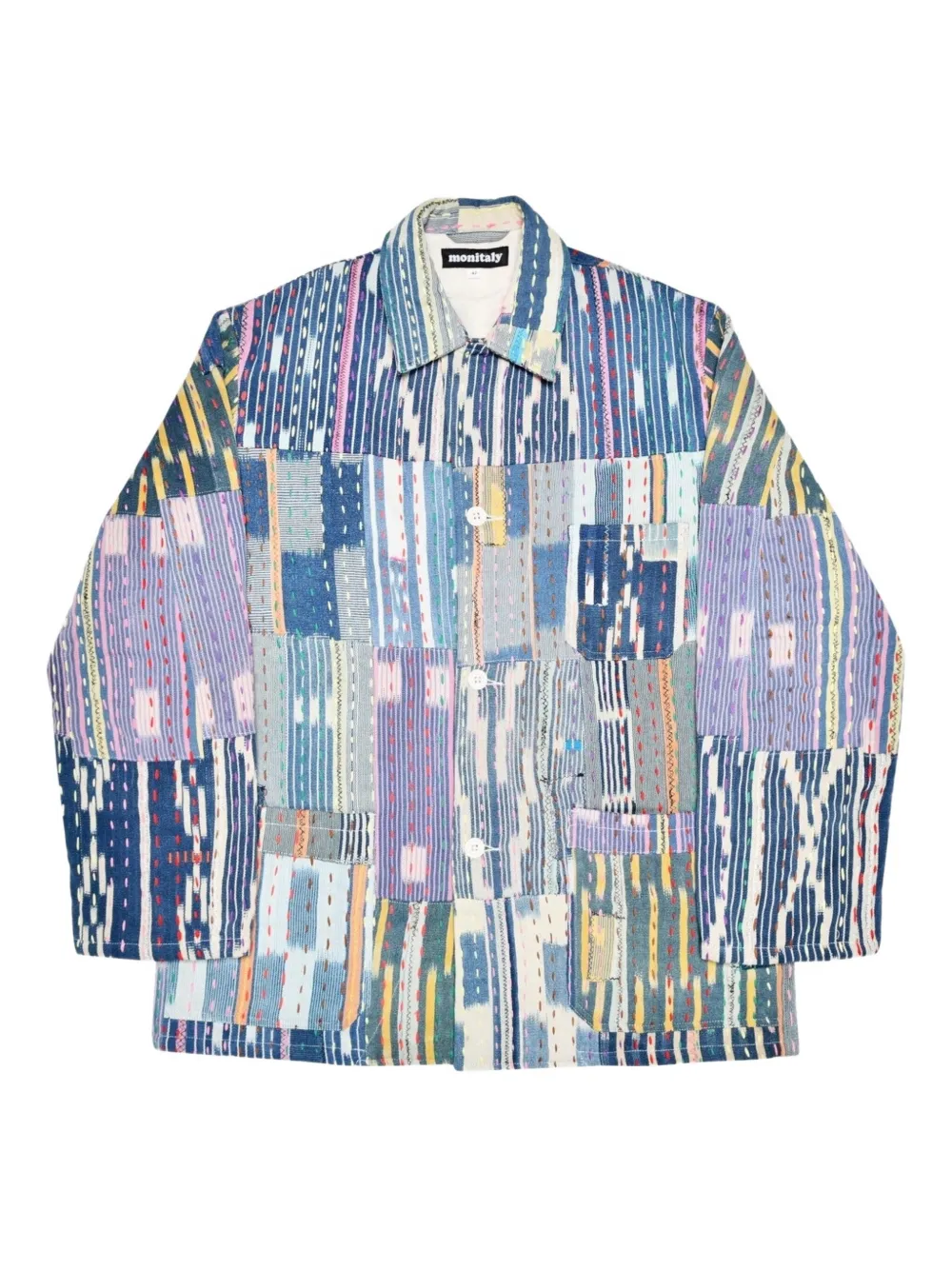 monitaly Italian Jail patchwork overshirt - Blu