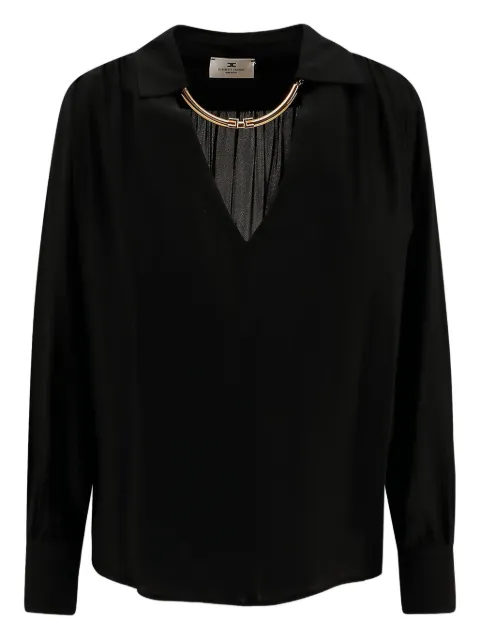 Elisabetta Franchi camisa con cuello plisado