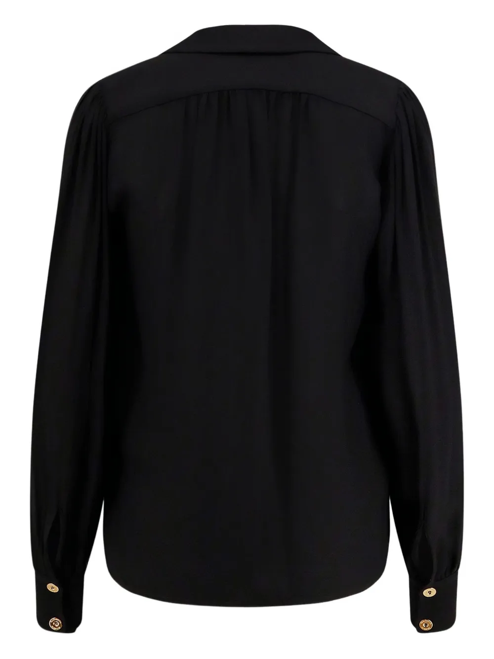 Elisabetta Franchi pleated-neck shirt Zwart