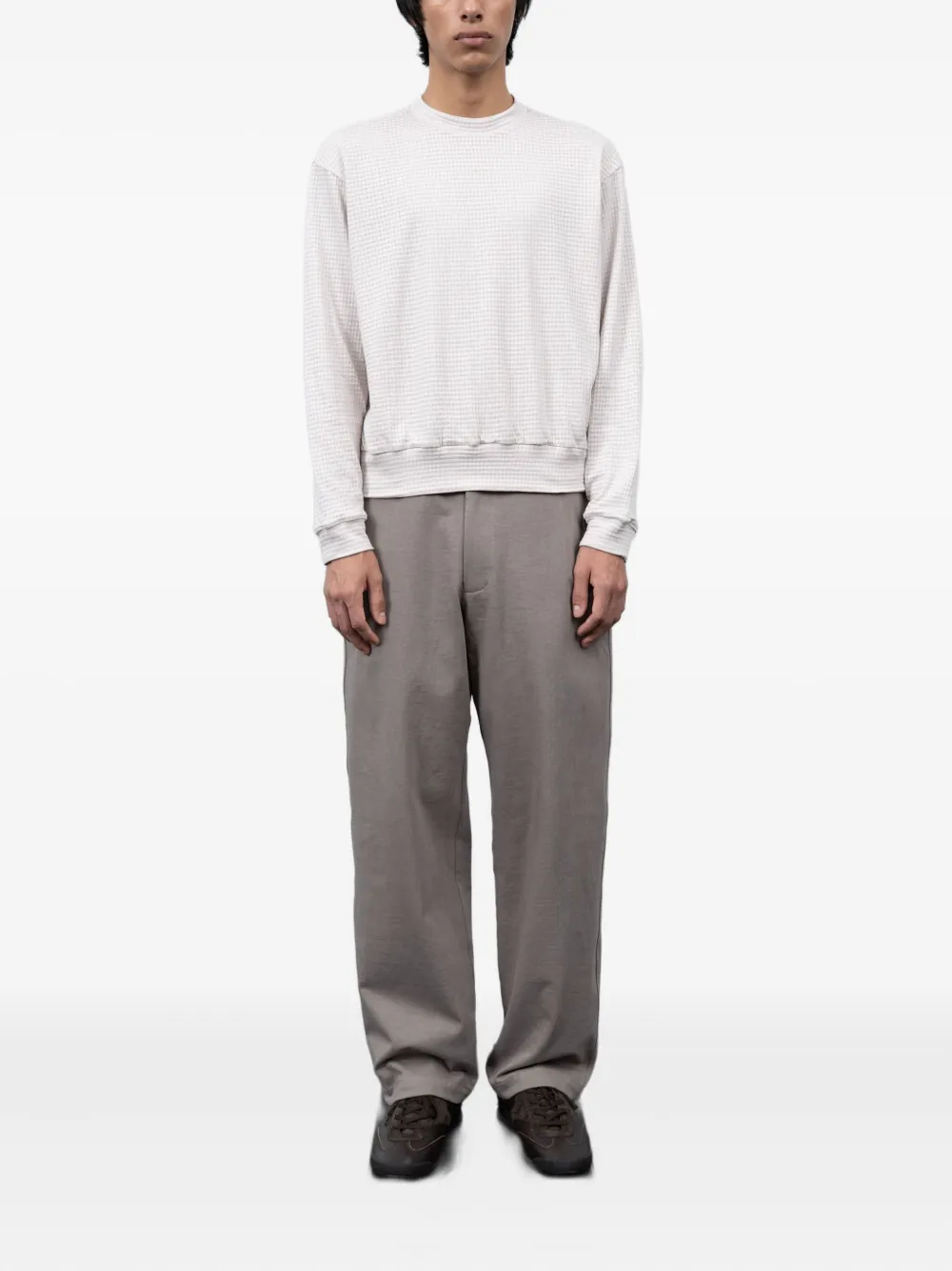 Lady White Co. Gauze sweater met ronde hals - Wit