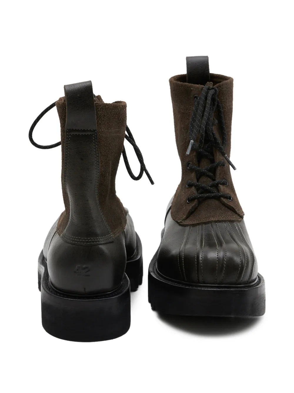 Paracia B-Type 02 lace-up leather suede boots Brown