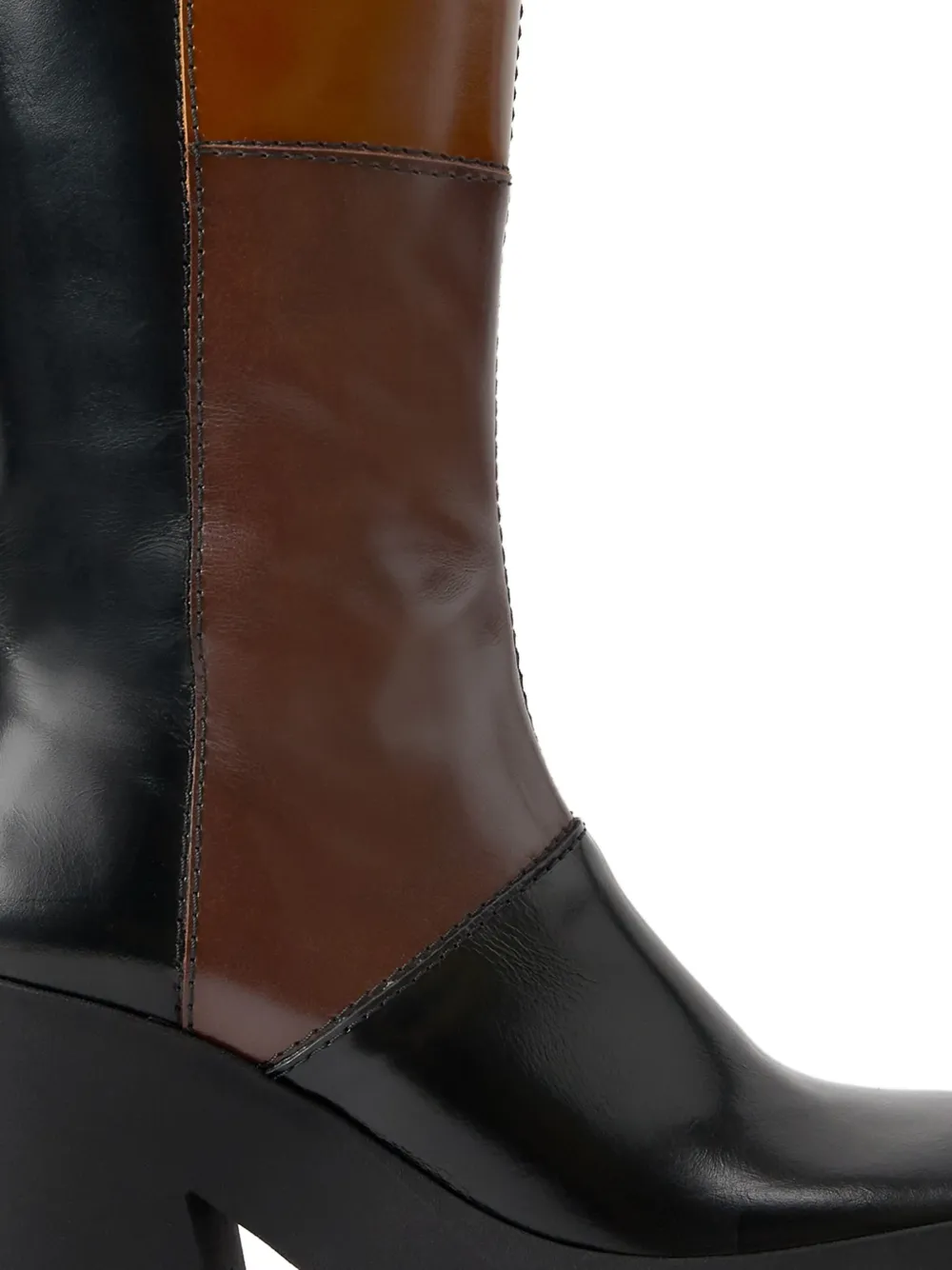 Miista 70mm Belinda leather panelled boots Brown