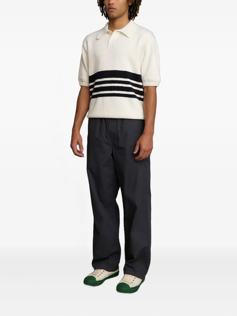 Palmes Poloshirt met gebreid vlak - Wit