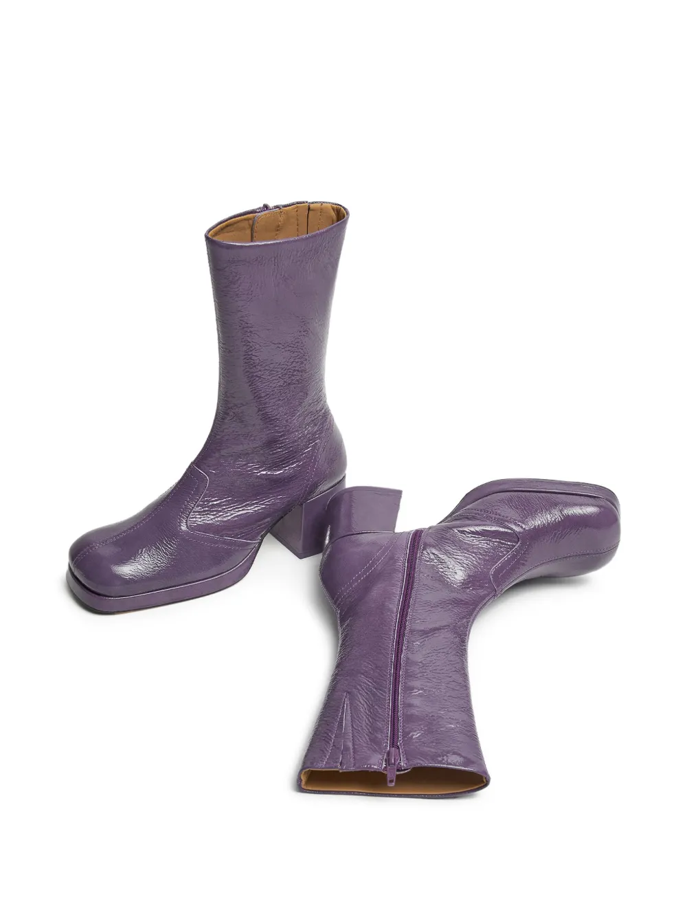 Miista Cass patent leather square-toe boots | Knee-High Boots | Image 2