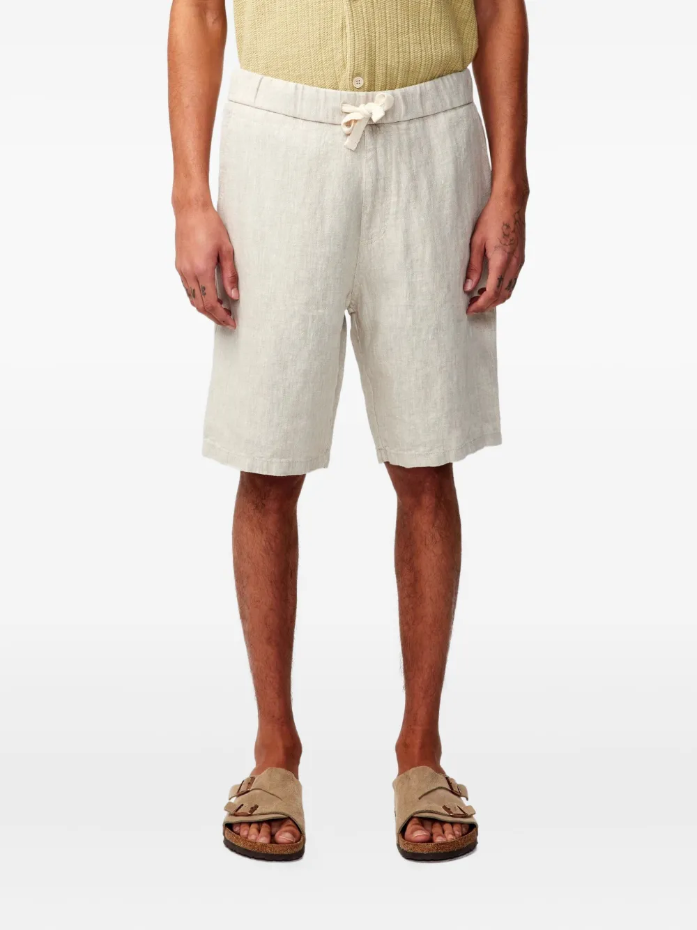 NN07 elasticated drawstring linen shorts Wit