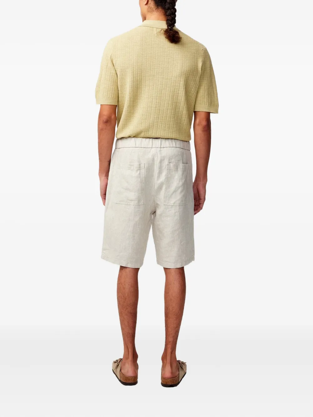 NN07 elasticated drawstring linen shorts Wit
