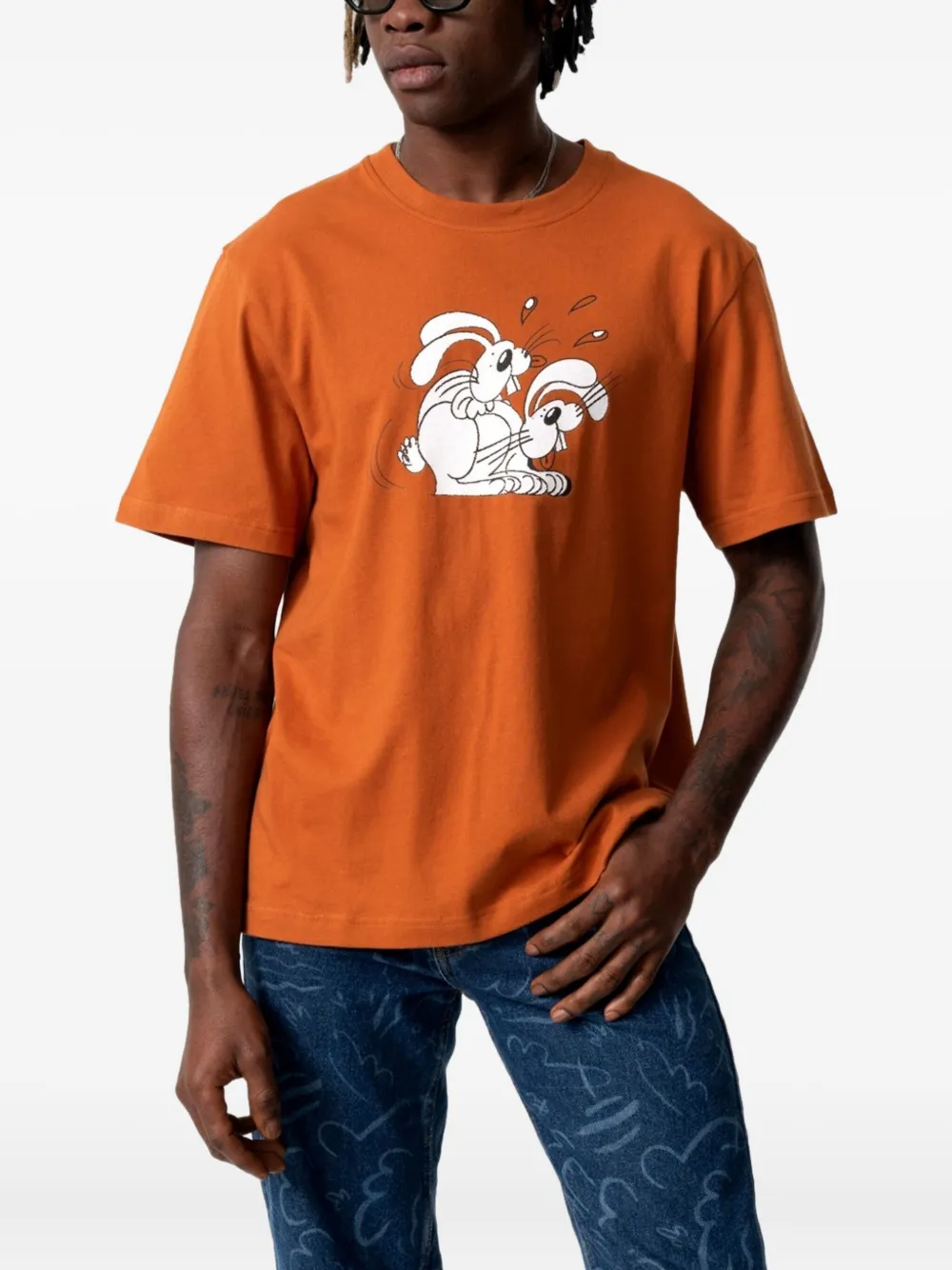 rabbit-print T-shirt