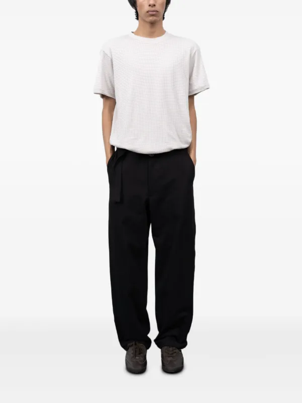 Lady White Belted Cotton Trousers Black FARFETCH IN