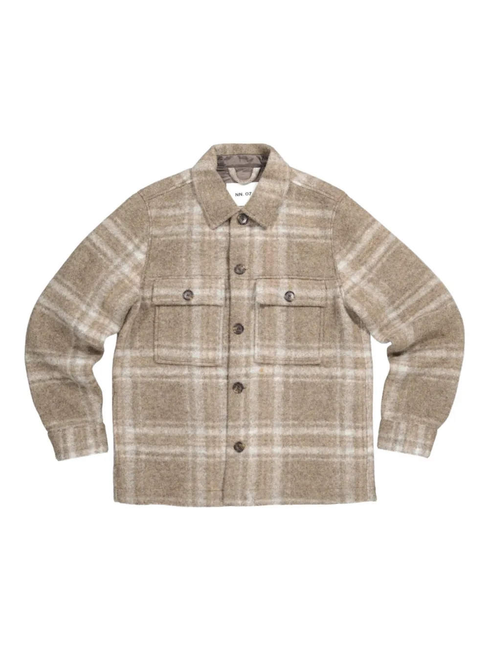 NN07 checked wool shirt jacket Bruin