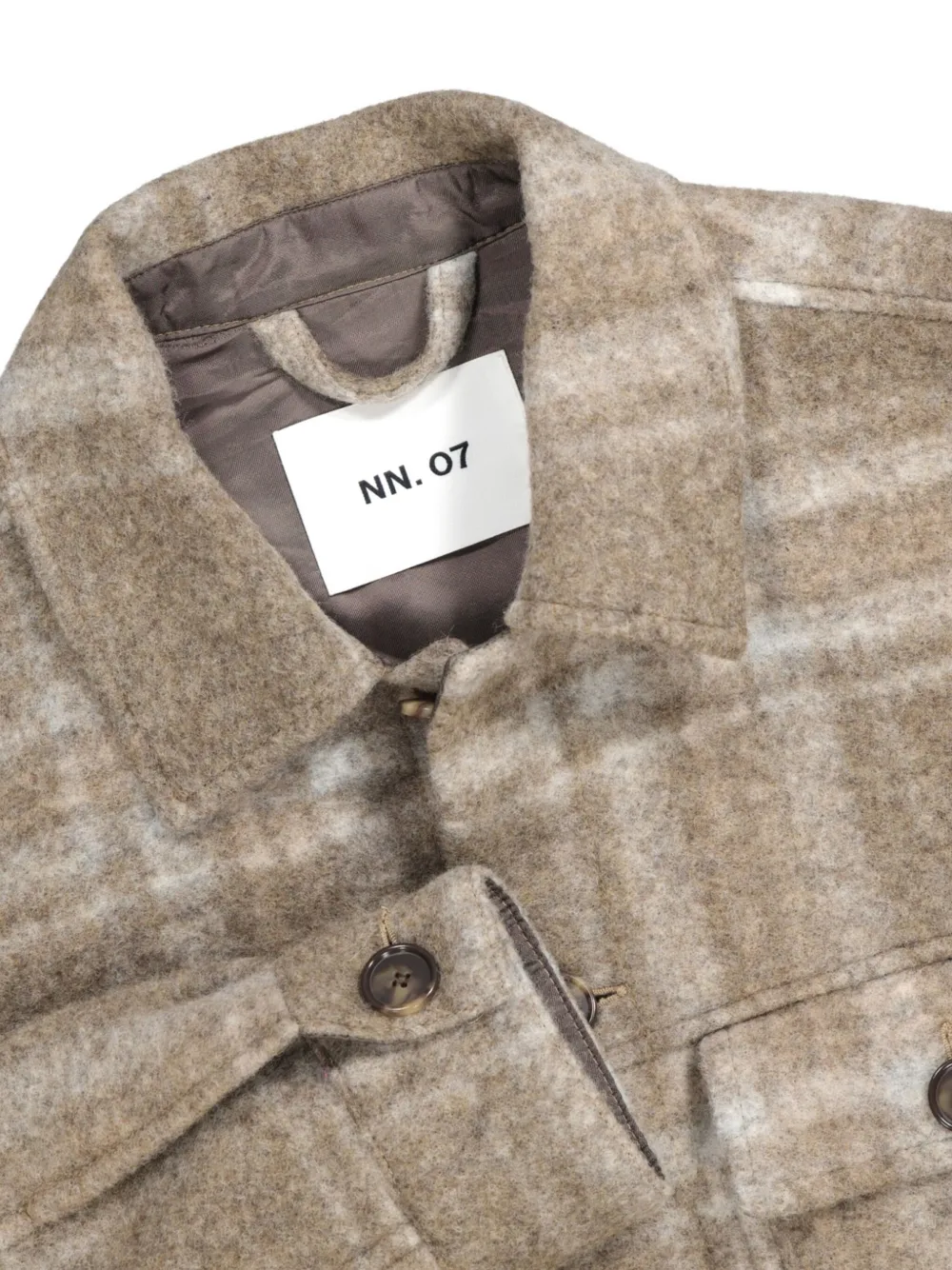 NN07 checked wool shirt jacket Bruin