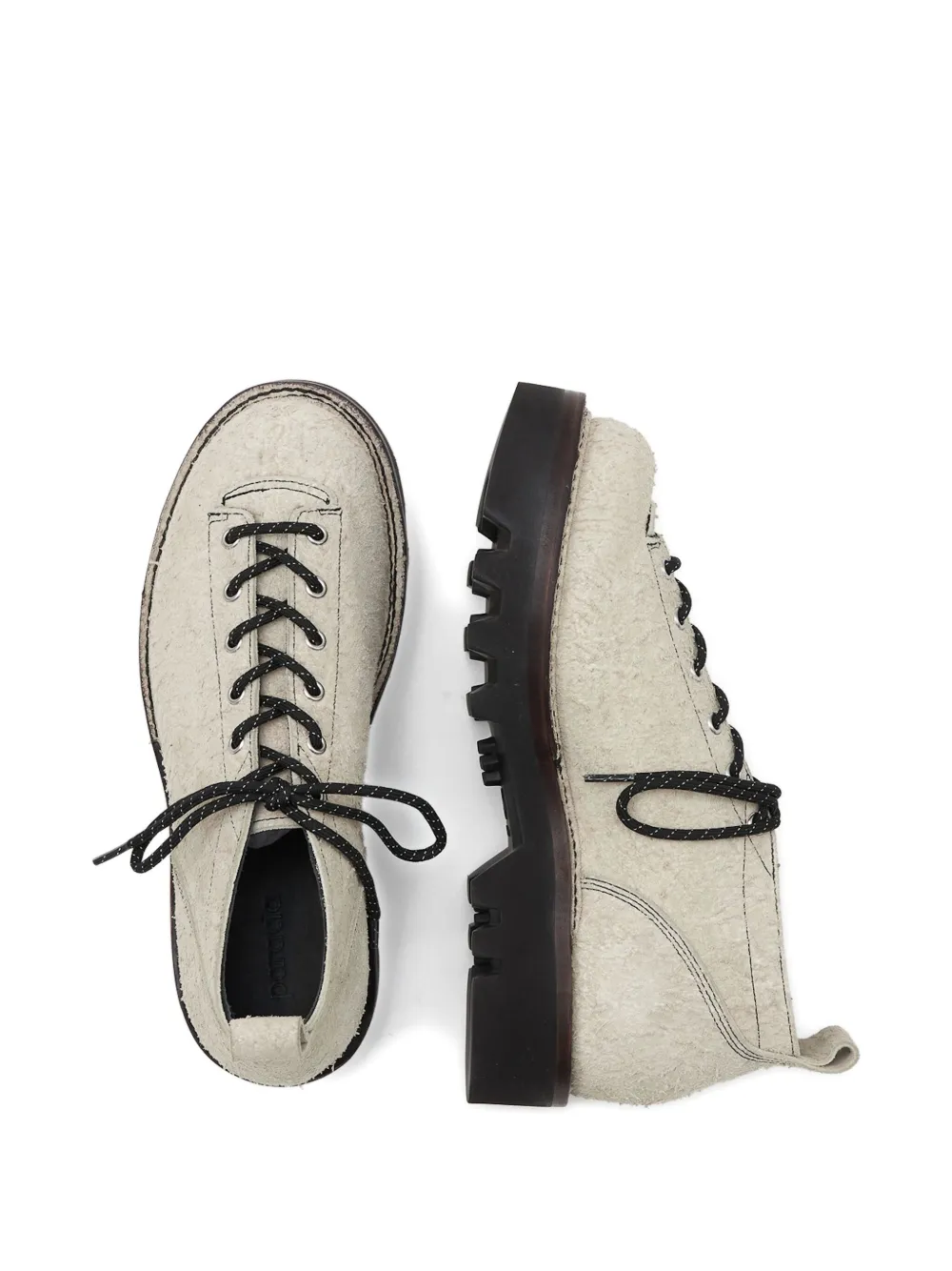 Paracia D-Type 01 lace-up textured leather shoes Champagne Rough Mohawk