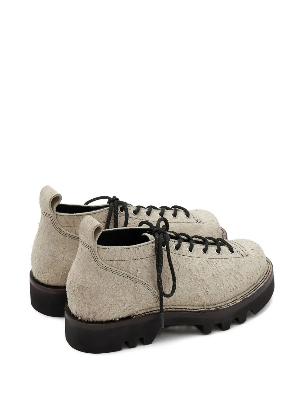 Paracia D-Type 01 lace-up textured leather shoes Champagne Rough Mohawk