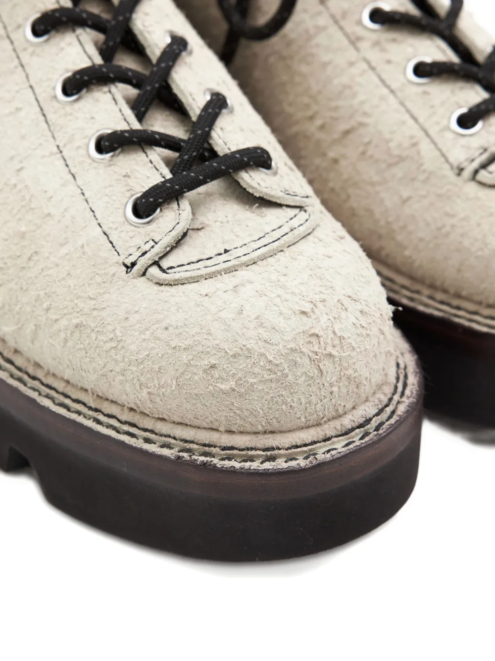 Paracia D-Type 01 lace-up textured leather shoes Champagne Rough Mohawk