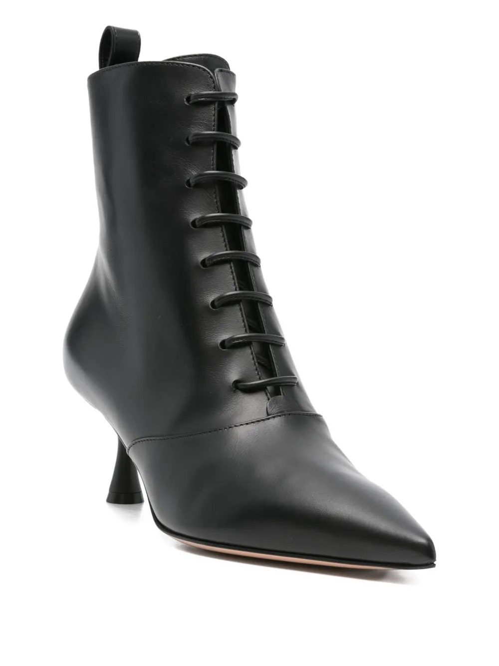 Gianvito Rossi 55mm Morganne lace-up pointed-toe boots Black
