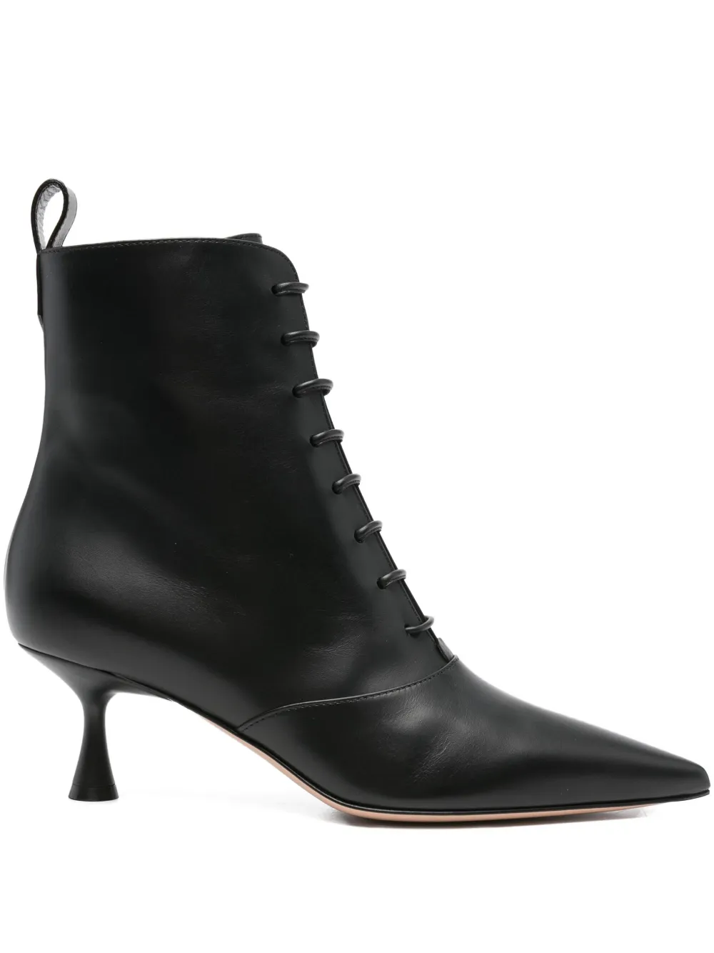 Gianvito Rossi 55mm Morganne lace-up pointed-toe boots Black