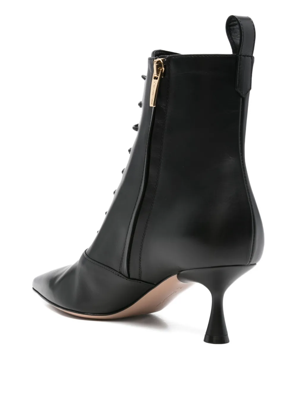 Gianvito Rossi 55mm Morganne lace-up pointed-toe boots Black