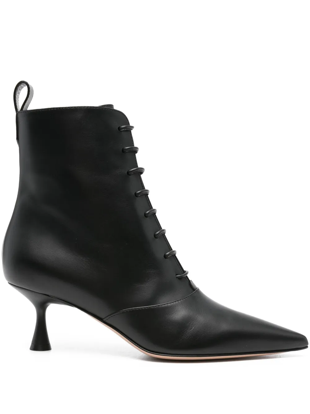 Gianvito Rossi 55mm Morganne lace-up pointed-toe boots Black