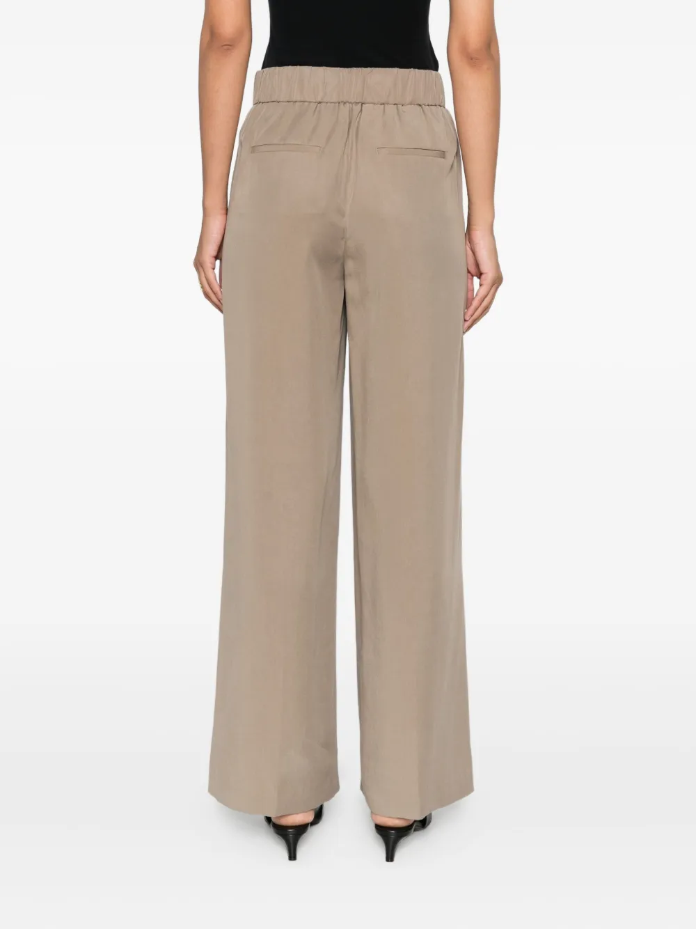 Peserico elastic-waist wide-leg trousers Groen
