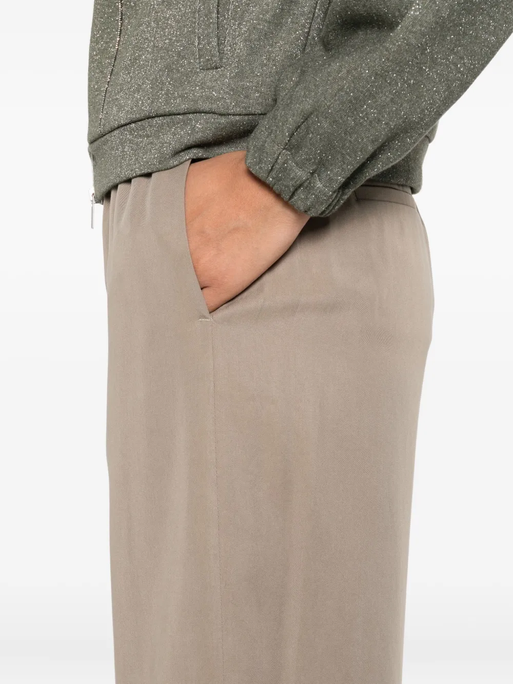 Peserico elastic-waist wide-leg trousers Groen