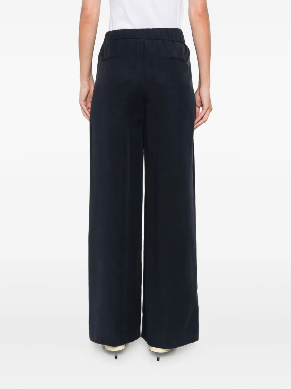 Peserico elastic-waist wide-leg trousers Blauw