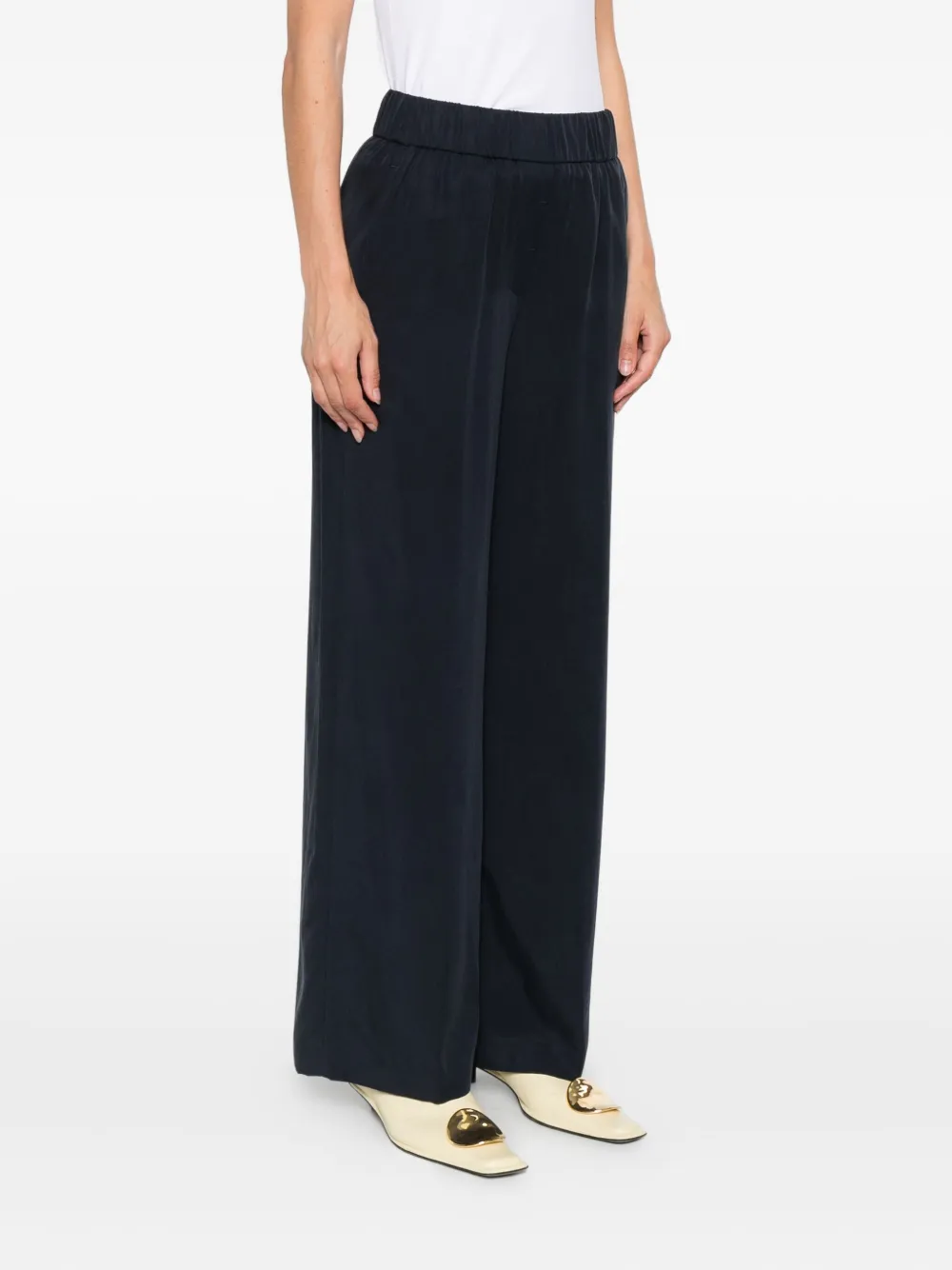 Peserico elastic-waist wide-leg trousers Blauw