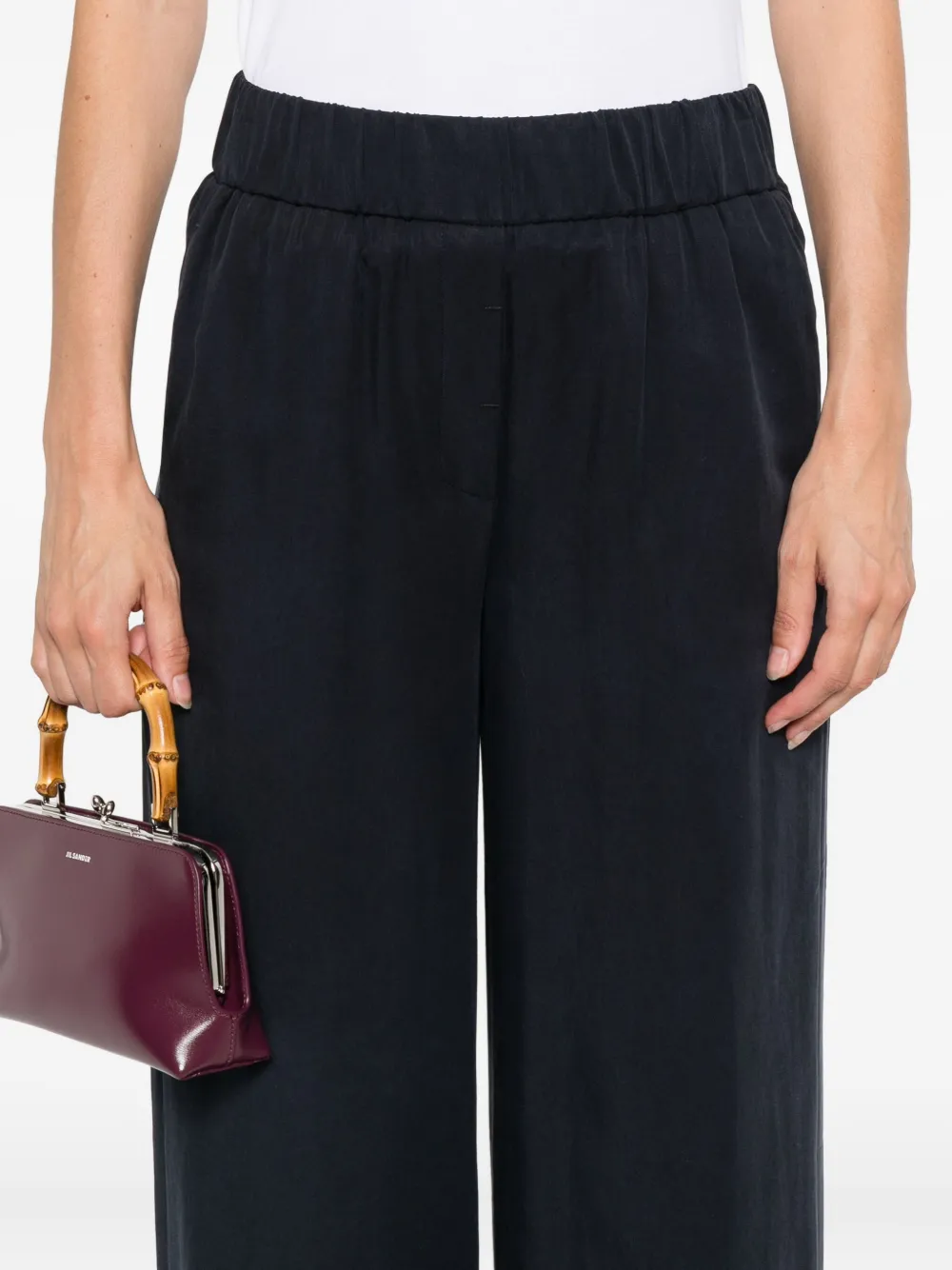 Peserico elastic-waist wide-leg trousers Blauw