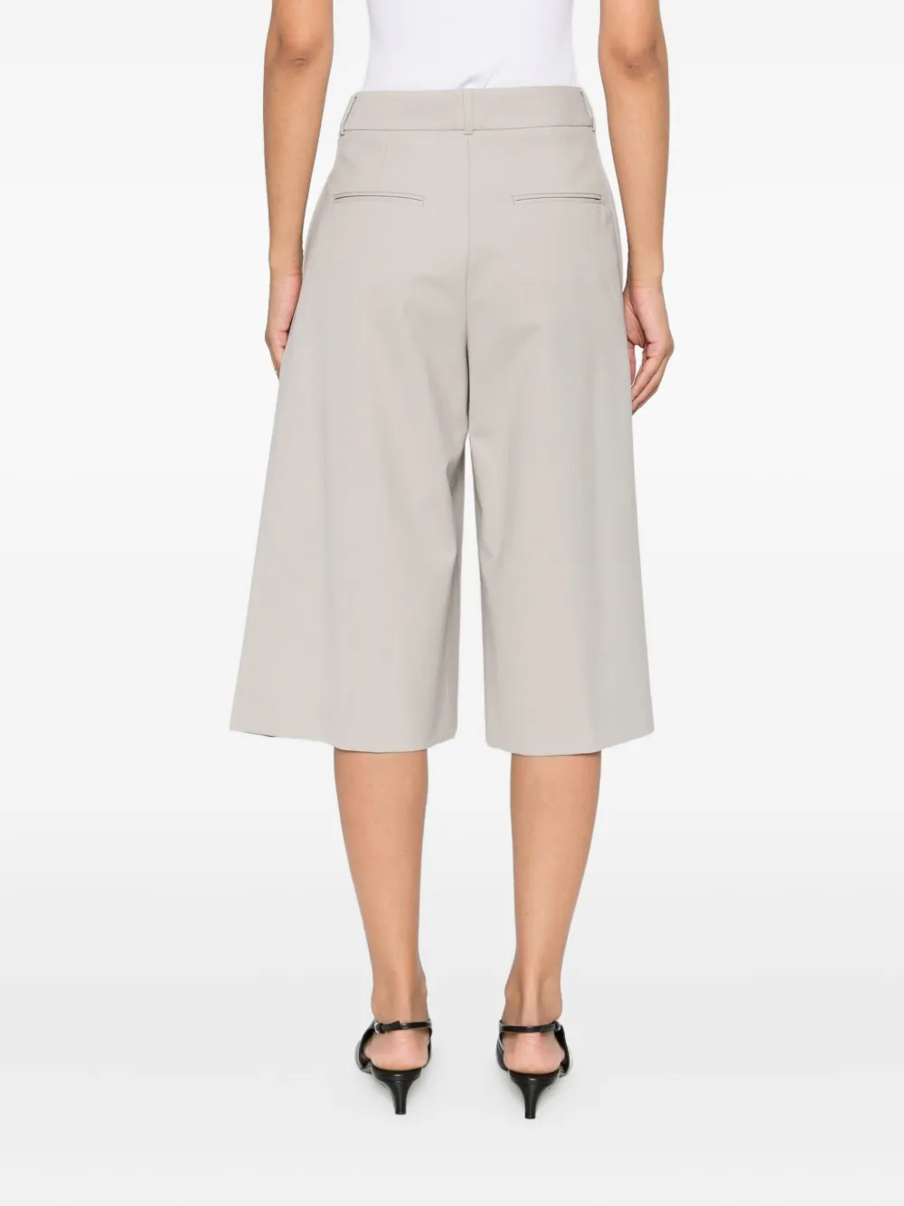 Peserico pleated cropped trousers Grijs
