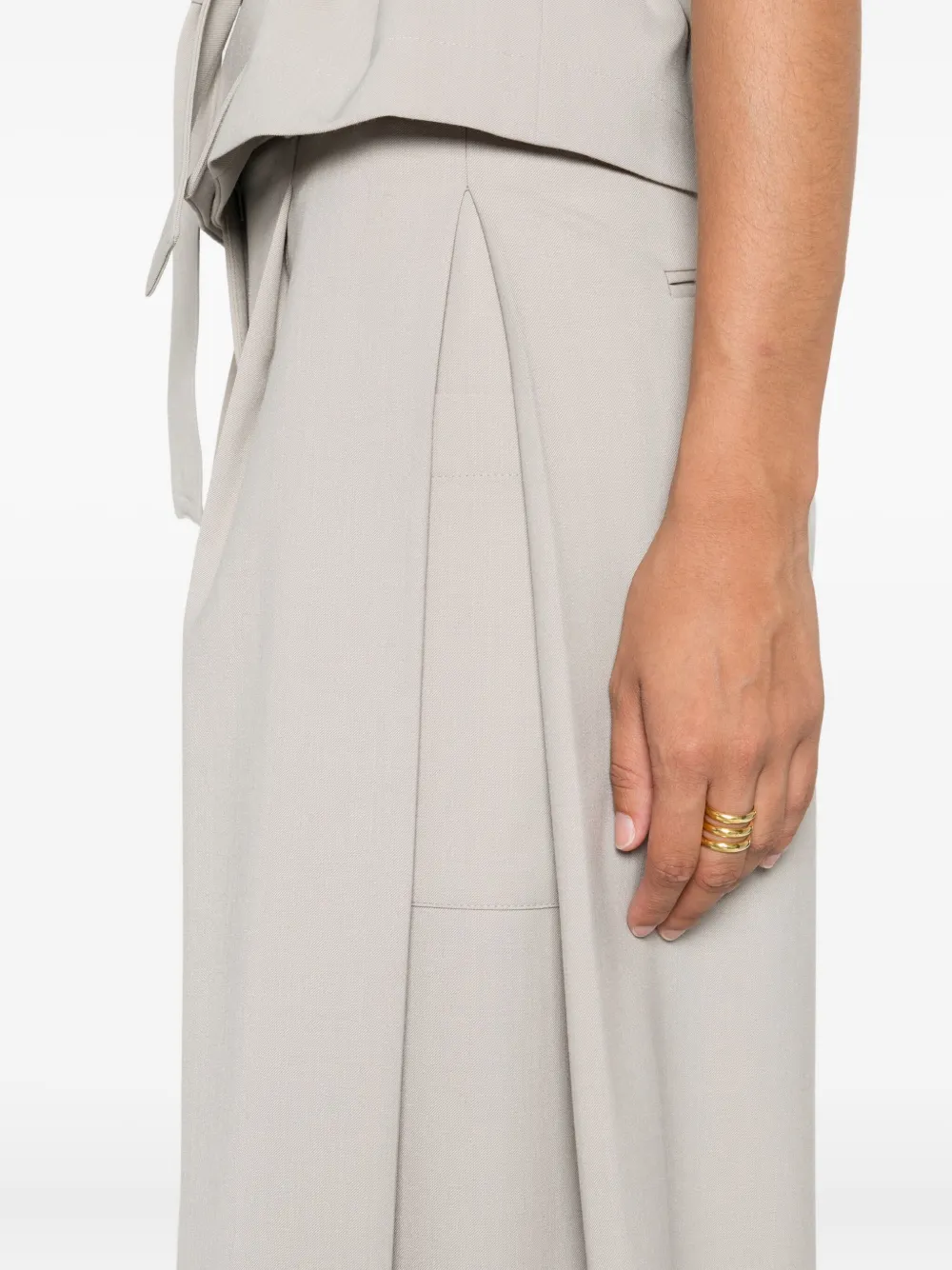 Peserico pleated cropped trousers Grijs