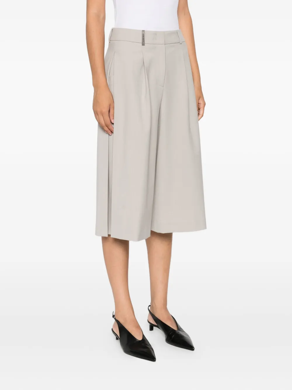 Peserico pleated cropped trousers Grijs