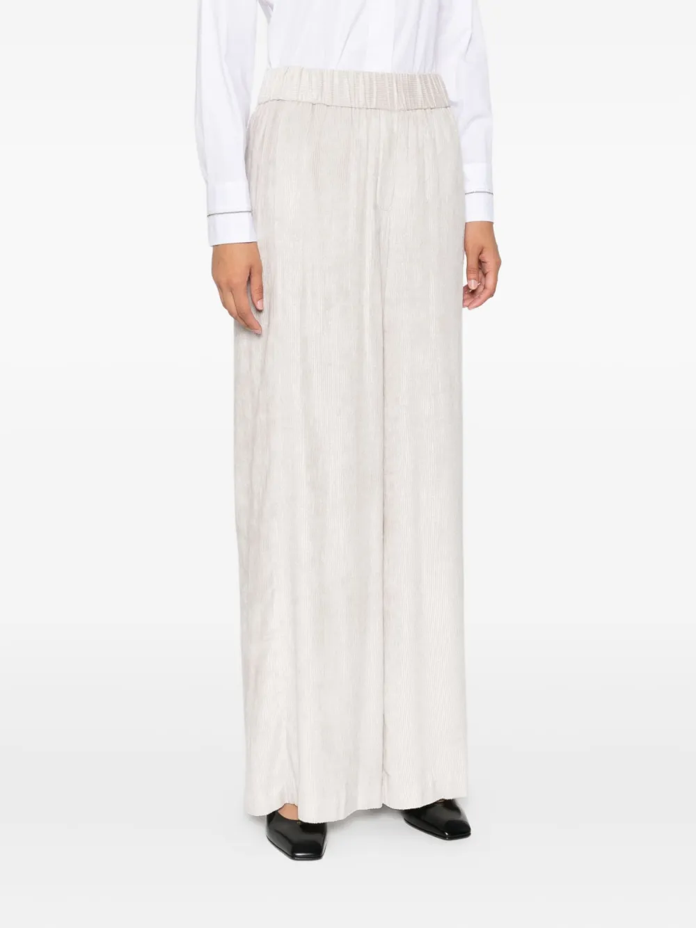 Peserico elastic-waist trousers Beige