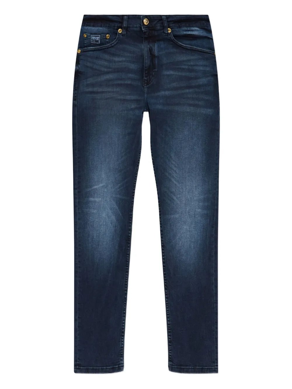 Versace Jeans Couture Logo-patch Jeans In Blue