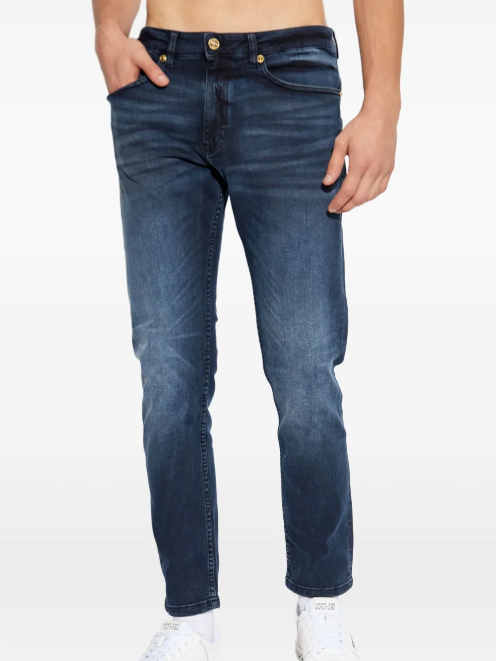 Versace Jeans Couture Jeans met logopatch Blauw