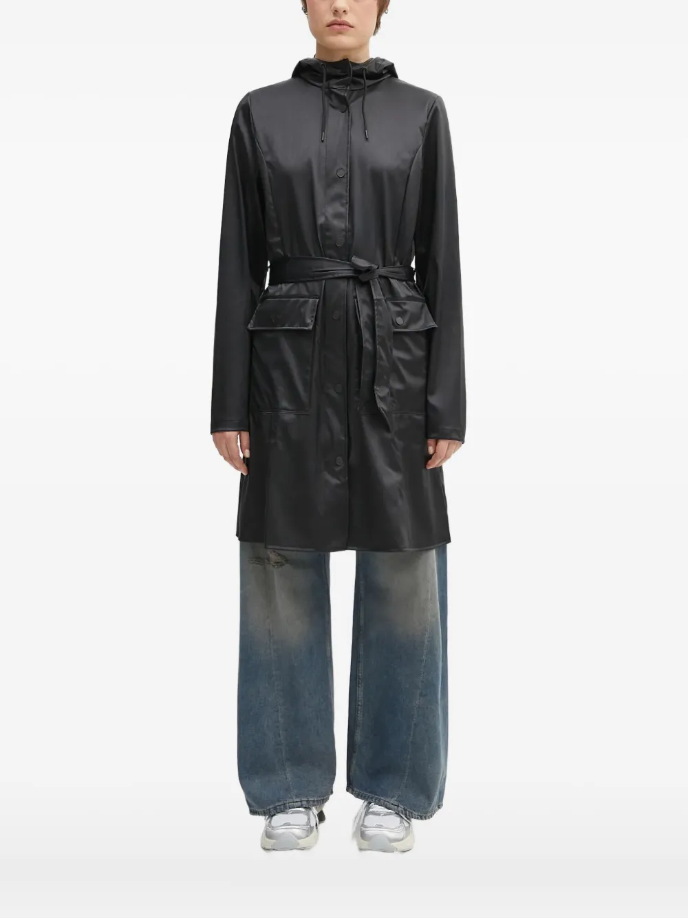 Rains Regenjas met capuchon Zwart