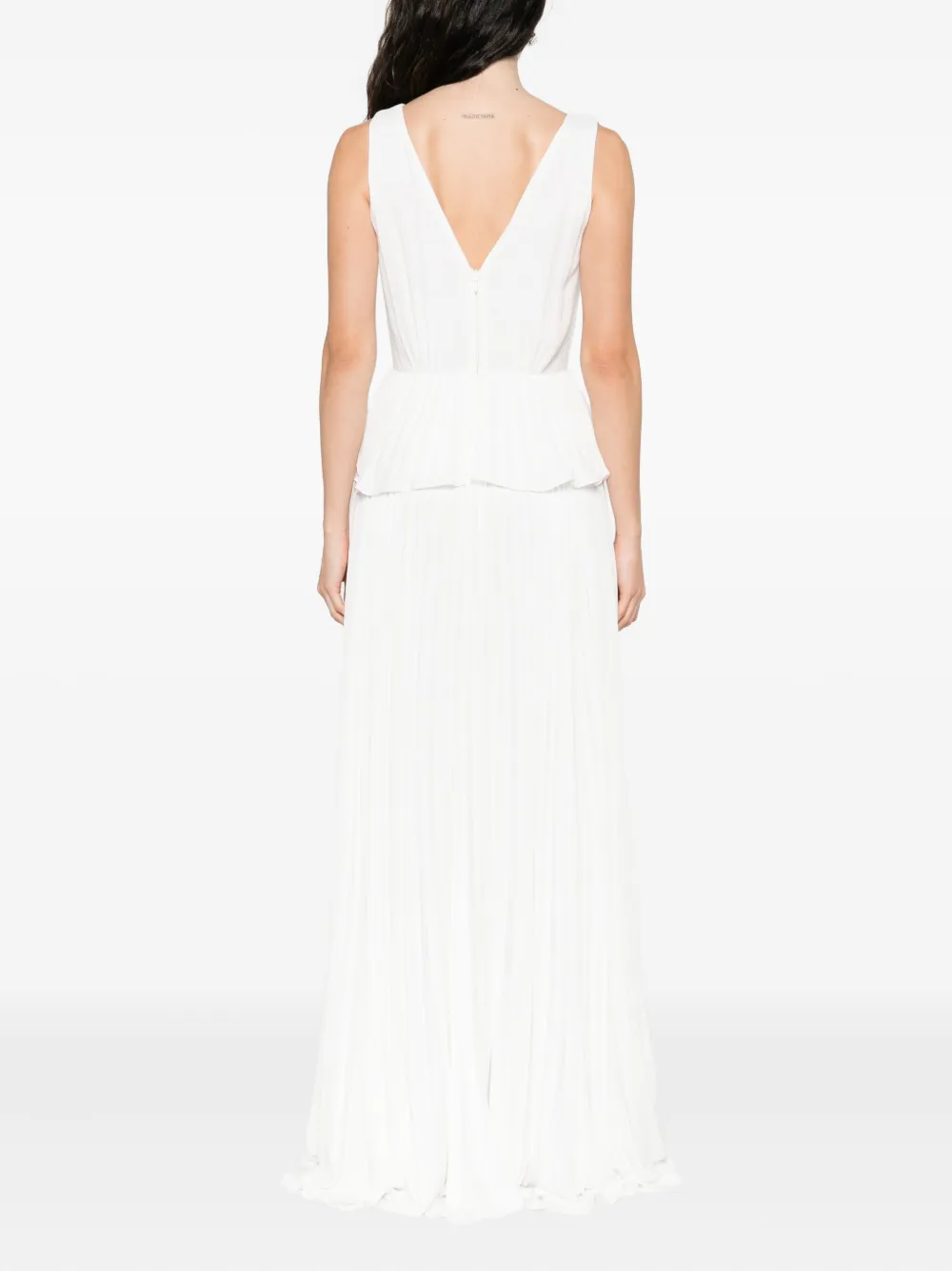 NISSA pleated maxi dress Wit