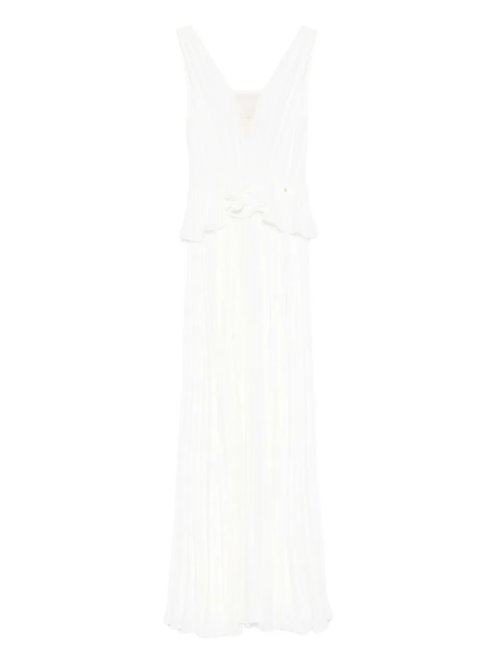 NISSA pleated maxi dress Wit
