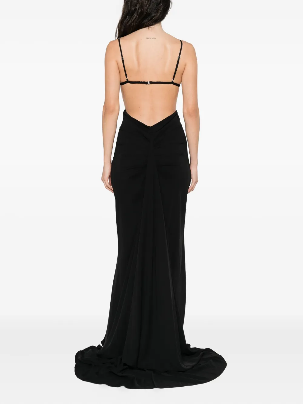 NISSA embellished cut-out maxi dress Zwart