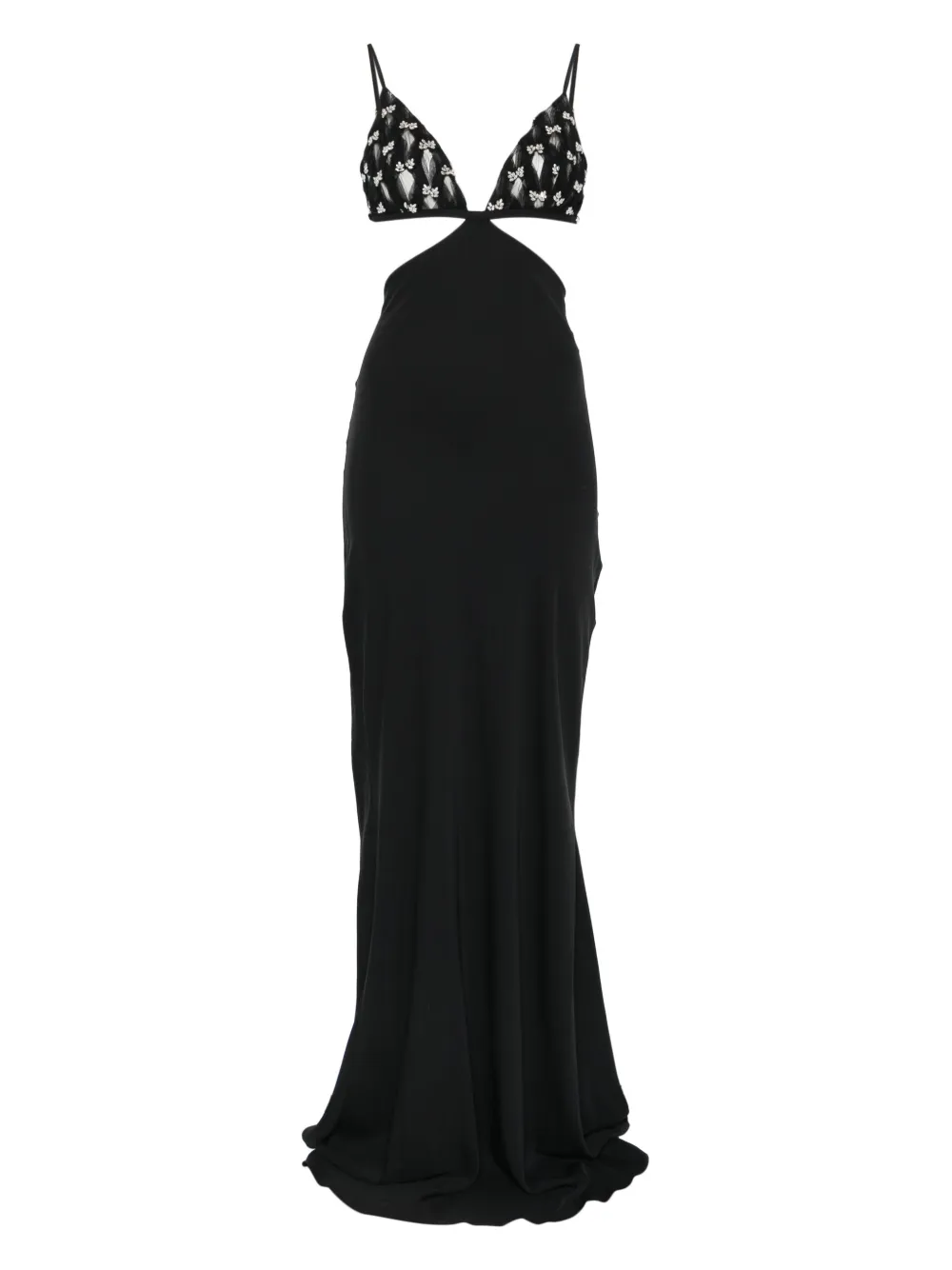 NISSA embellished cut-out maxi dress - ブラック NISSA embellished cut-out maxi dress - ブラック