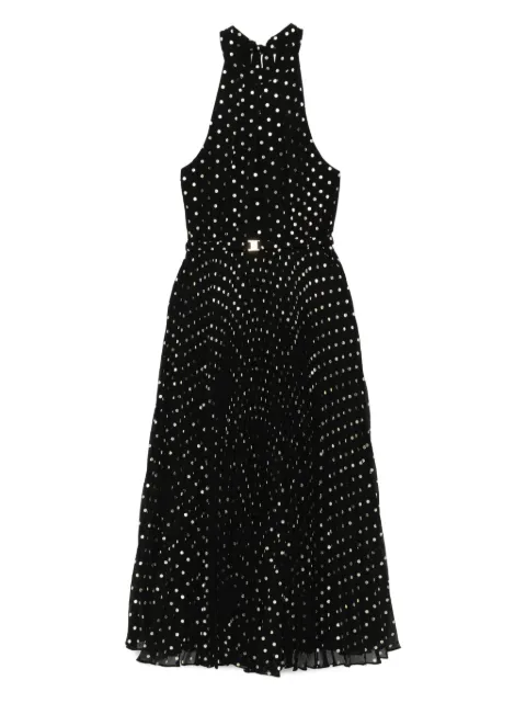 NISSA halterneck pleated midi dress